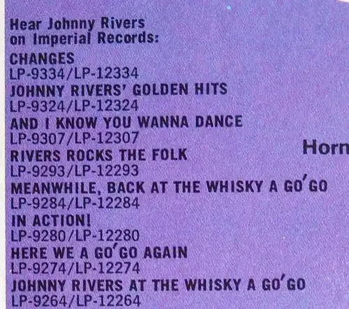 LP Johnny Rivers: Rewind (Imperial LP 9341) US 1967
