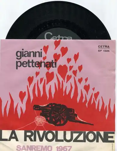 Single Gianni Pettenati: La Rivoluzione (Cetra SP 1326) San Remo 1967 (Italy)