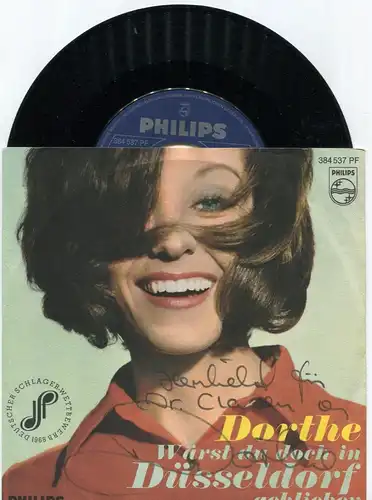 Single Dorthe: Wärst Du doch in Düsseldorf geblieben (Philips) D 1968 Signiert