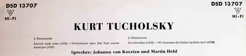 25cm LP Johanna von Koczian & Martin Held: Kurt Tucholsky (Decca DSD 13 707) D 