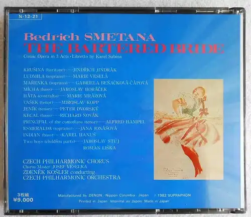 3CD Smetana: The Barthered Bride (Supraphon PCM) Japan 1982 Peter Dvorsky