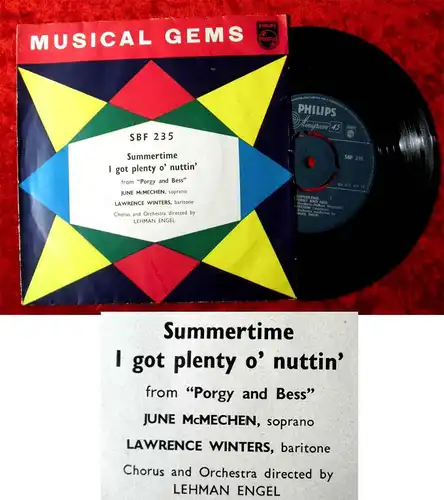 Single June McMechen & Lawrence Winters: Summertime (Musical Gems) (Philips) UK