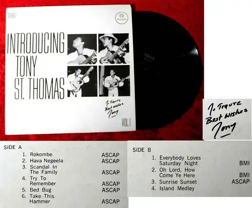 LP Tony St. Thomas: Introducing Vol. 1 (Tosa 107 AB) US 1969 Signiert