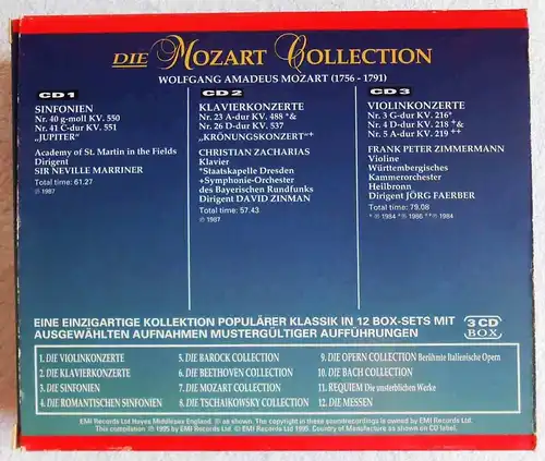 3CD Box Mozart Collection 7 (EMI Seraphim) 1995