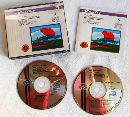2CD Box Juillard String Quartet R. Firkusny: Dvorak 2 Piano Quartets (CBS) 1989