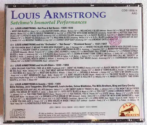 4CD Box Louis Armstrong: Satchmo´s Immortal Performances 1926 - 1956 (1991)