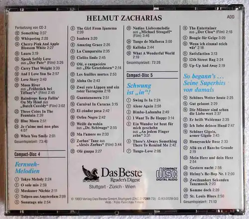 2CD Box Helmut Zacharias: Zauber der Violne 4 & 5 (Das Beste) 1993