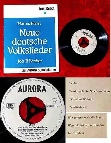 EP Ernst Busch: Neue deutsche Volkslieder von Hanns Eisler Johannes R. Becher