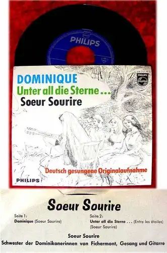 Single Soeur Sourire Dominique - rare deutsch gesungene