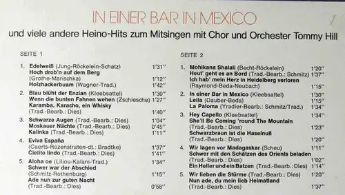 LP Tommy Hill: In einer Bar in Mexico (Telefunken 622138 AF) D 1975