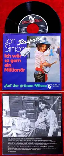 Single Jon "Rasputin" Simon: Ich wär so gern ein Millionär (Hansa 16 390 AT) D