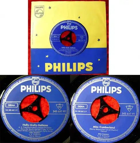 Single Elke Sommer: Hully Gully Italiano (Philips 345 647 PF) D