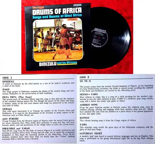 LP Dinizulu & His Africans: The Fiery Drums of Africa (Eurotone 124) US