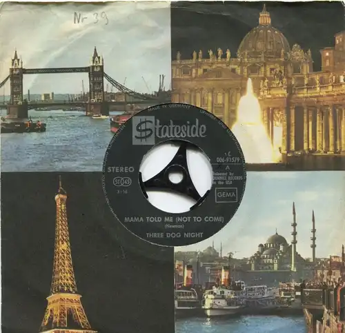 Single Three Dog Night: Mama Told Me Not To Come (Stateside 1C 006-91 579) D