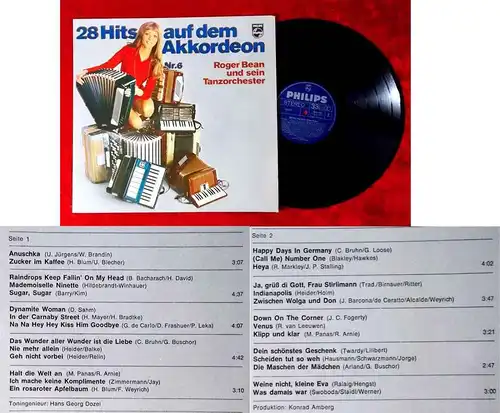 LP Roger Bean: 28 Hits auf dem Akkordeon (Philips 6305 005) D 1969