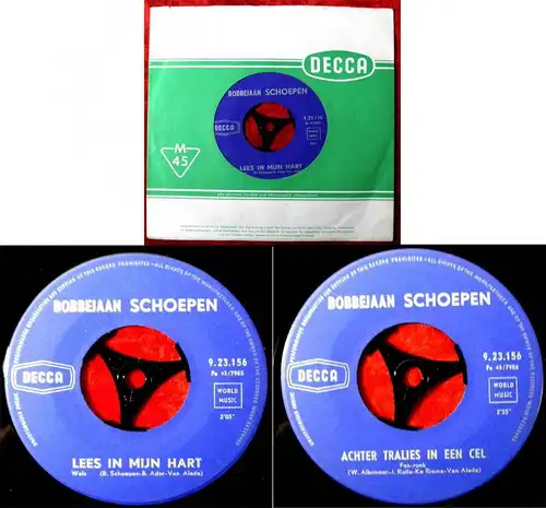 Single Bobbejaan Schoepen: Lees in mijn Hart (Decca 923 156) NL