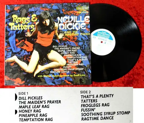 LP Neville Dickie & His Ragtime Piano: Rags & Tatters (Contour 2870 190) UK 1972