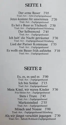 2LP Zupfgeigenhansel; Volkslieder I  (Pläne 20 073) D 