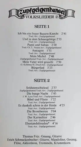 2LP Zupfgeigenhansel; Volkslieder I  (Pläne 20 073) D
