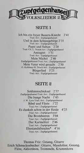 2LP Zupfgeigenhansel; Volkslieder I  (Pläne 20 073) D 