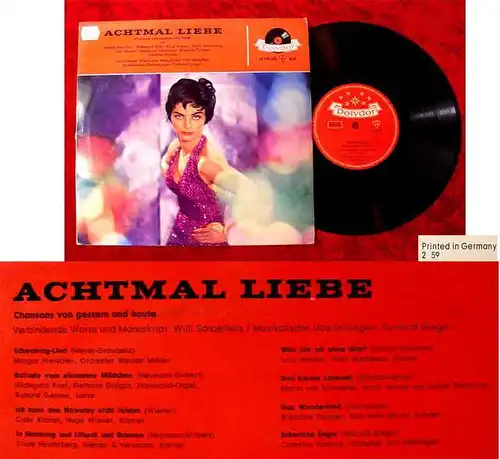 25cm LP Achtmal Liebe Caterina Valente Hildegard Knef Willy Schaeffers 1959