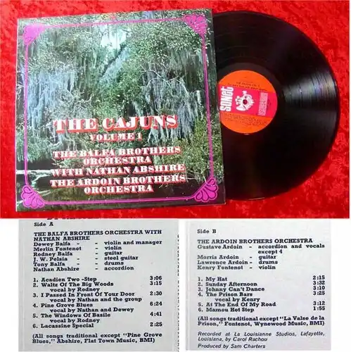 LP The Cajuns Vol 1 Balfa Brothers Orchestra Nathan Abs