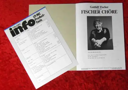 LP Fischer Chöre: Freu Dich der Dinge lebe und singe (Teldec 626303 AS) PR Mappe