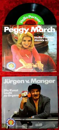Single Peggy March: Hallo Partner - danke schön / Jürgen von Manger: Die Kunst..
