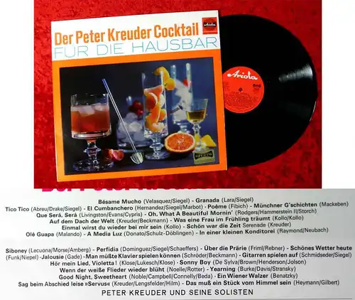 LP Peter Kreuder: Der Peter Kreuder Cocktail Für die Hausbar (Ariola 70 115 IT)