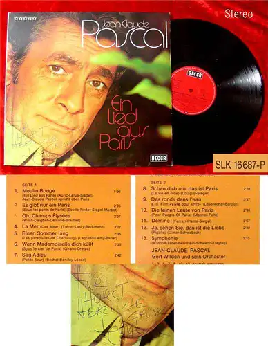 LP Jean Claude Pascal: Ein Lied aus Paris Signiert (Decca) D