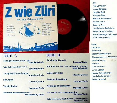 LP Z Wie Züri - Cabaret Revue Jörg Schneider Hansjörg Bahl Ursula Schaeppi