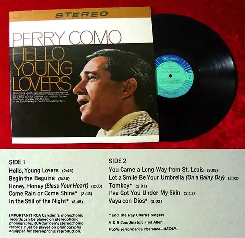 LP Perry Como: Hello Young Lovers (RCA Camden) US 1967
