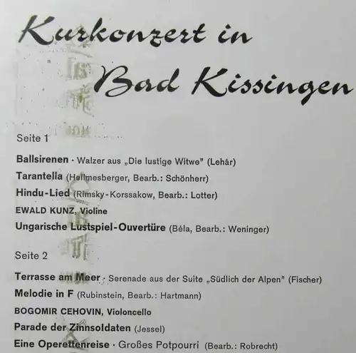 LP Kurkonzert in Bad Kissingen (Telefunken SLE 14 373-P) Sealed OVP!!