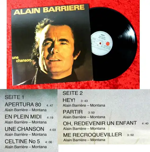 LP Alain Barriere: Une Chanson... (Ariola 203 288-320) D