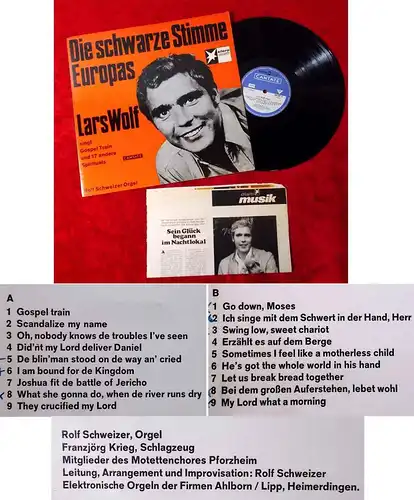 LP Lars Wolf: Die schwarze Stimme Europas (Cantate Stern Musik 666 000) D