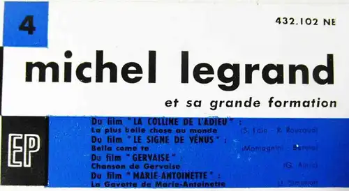 EP Michel Legrand: Musiques de Films (Philips 432 102) F 1956