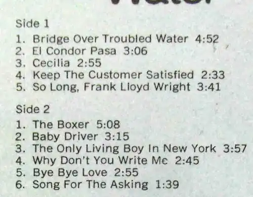 LP Simon & Garfunkel: Bridge Over Troubled Water (CBS H 099/4) Schallplattenclub