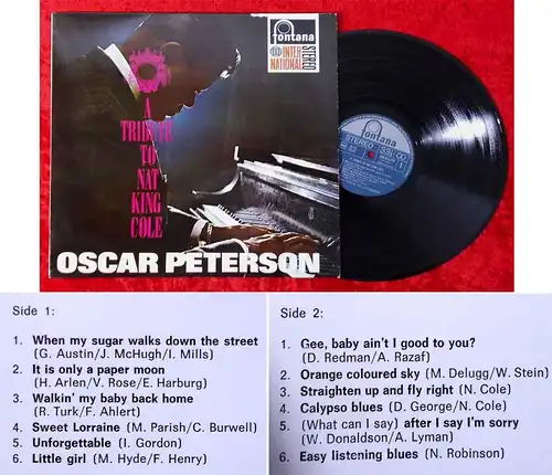 LP Oscar Peterson: A Tribute to Nat King Cole (Fontana 858 013 FPY) NL