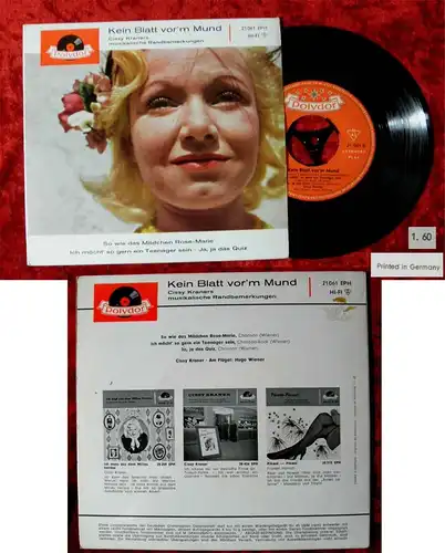 EP Cissy Kraner: Kein Blatt vor´m Mund (Polydor 21 061 EPH) D 1960