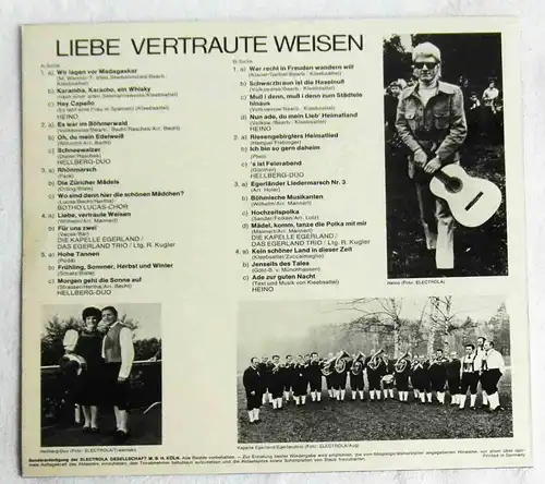 LP Liebe vertraute Weisen (EMI Clubsonderauflage 61 557) Heino Kapelle Egerland