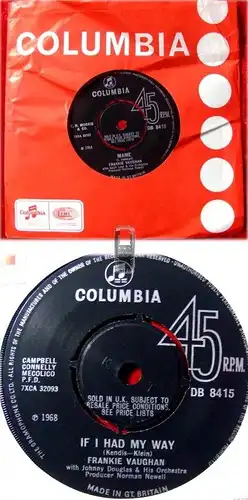 Single Frankie Vaughan: Mame / If I Had My Way