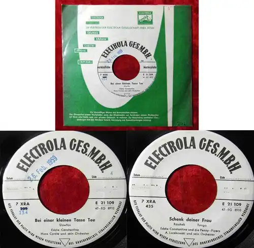 Single Eddie Constatnine: Bei einer kleinen Tasse Tee (Electrola E 21 109) Promo