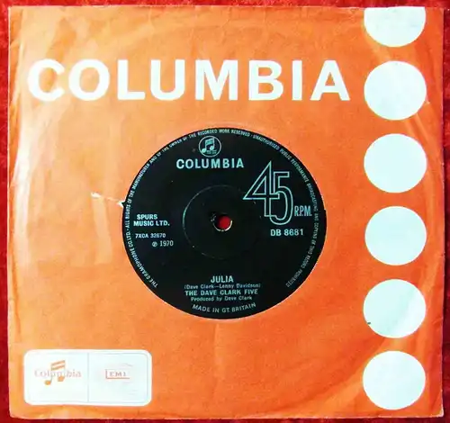 Single Dave Clark Five: Five by Five / Julia (Columbia DB 8681) UK 1970