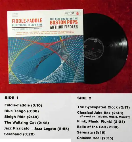 LP Boston Pops Arthur Fiedler: Fiddle Faddle (RCA LSP-9927) D 1962