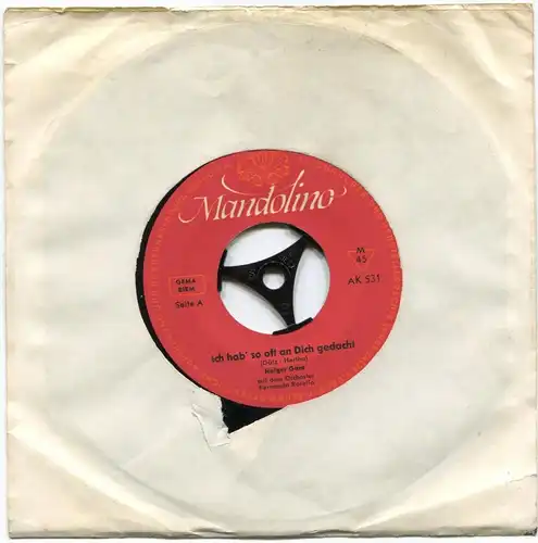 Single Holger Garo: Ich hab so oft an Dich gedacht (Mandolino AK 531) D