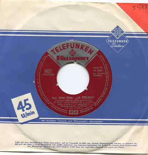 EP Georges Jouvin: Musik aus "La Strada" (Telefunken UX 4636) D