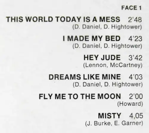 LP Donna Hightower: This World Today Is A Mess (Decca 258 077) F 1972