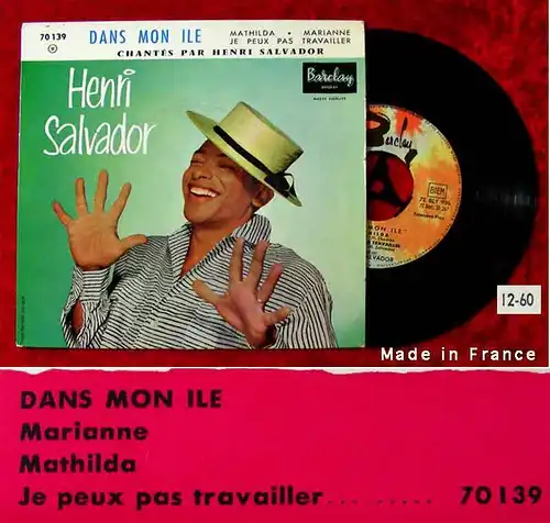 EP Henri Salvador: Dans Mon Ile + 3 (Barclay 70139) F 1960