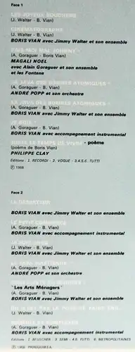LP Boris Vian (Philips 6325 182) Frankreich