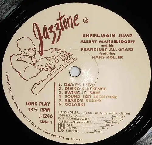 LP Frankfurt All Stars feat Hans Koller - Rhein Main Jump (Jazztone J-1246)